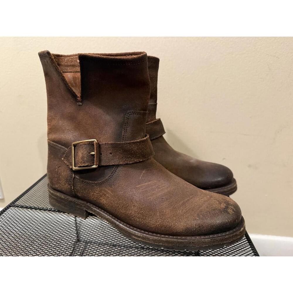 Frye Women's Boots Veronica Booties Distressed Brown Leather Shoes Belted Sz 6.5